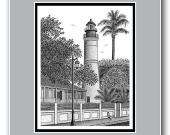 Key West Lighthouse - Matted Limited Edition Print