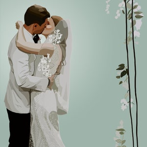 Custom Wedding Portrait, Bridal Portrait, Wedding Art, Digital Wedding Portrait, Bride and Groom, Holiday Gift.