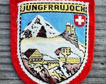 1960's JUNGFRAUJOCH Vintage Ski Patch, Switzerland Eiger Monch