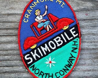 Early 1960's CRANMORE MT SKIMOBILE Ski Patch North Conway New Hampshire Skiing Vintage Mt Washington Antique Badge Pin