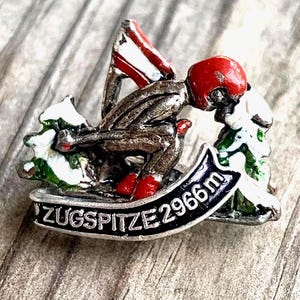 1970's ZUGSPITZE Vintage Ski Pin Germany Garmisch Austria Tyrol Travel Alps Skiing
