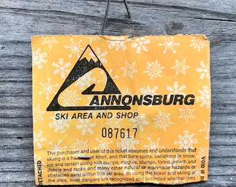 1970's CANNONSBURG SKI AREA Vintage Lift Ticket Belmont Michigan Skiing Travel Authentic Antique