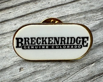 1990's BRECKENRIDGE Ski Pin, Genuine COLORADO, Dillon Frisco Keystone, Vintage Skiing Souvenir, Travel Badge