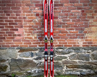 Vintage SALOMON 9E25 Equipe 9000 Alpine Snow Skis 205 Cm/80.5