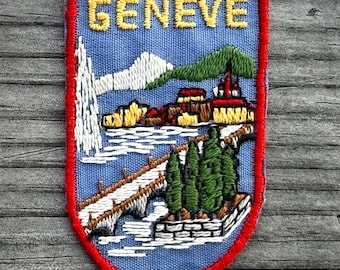 1960's GENEVE Vintage Ski Patch, Geneva Switzerland