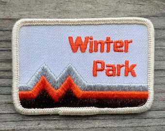 1980's WINTER PARK Vintage Ski Patch Colorado Skiing Travel Badge Retro Rectangle