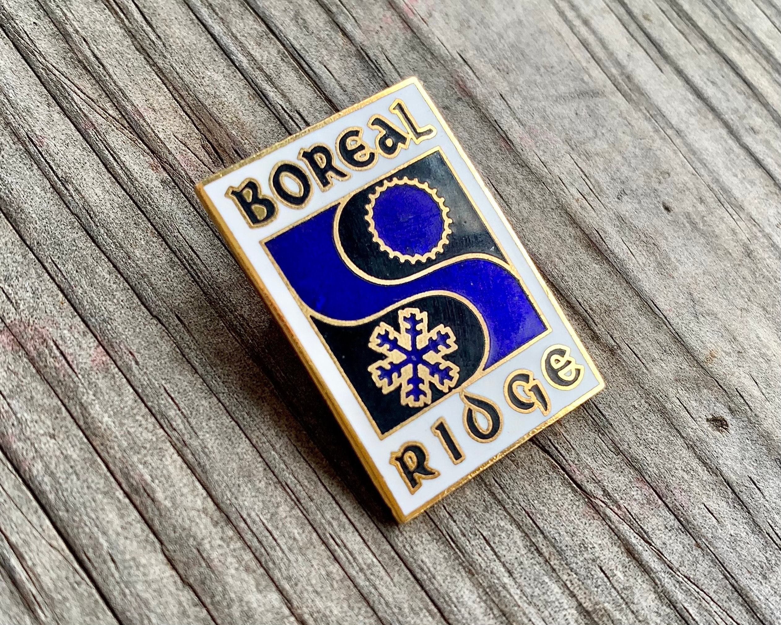 1980's BOREAL RIDGE Vintage Ski Pin Skiing Travel Lake Tahoe CA Donner ...