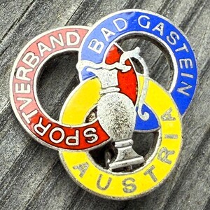 Vintage Bad Gastein Ski Pin: Tyrol Austria Enamel Souvenir
