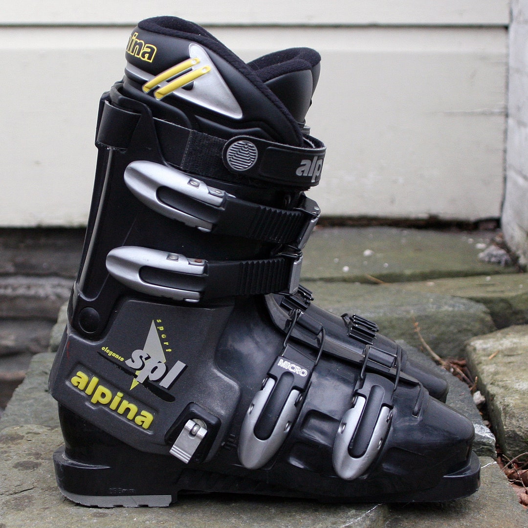 1990's ALPINA Ski Boots, Vintage Retro, Black Lodge Decor - Etsy