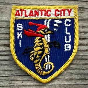 1960's ATLANTIC CITY Ski Club Vintage Patch, New Jersey Skiing Travel Badge