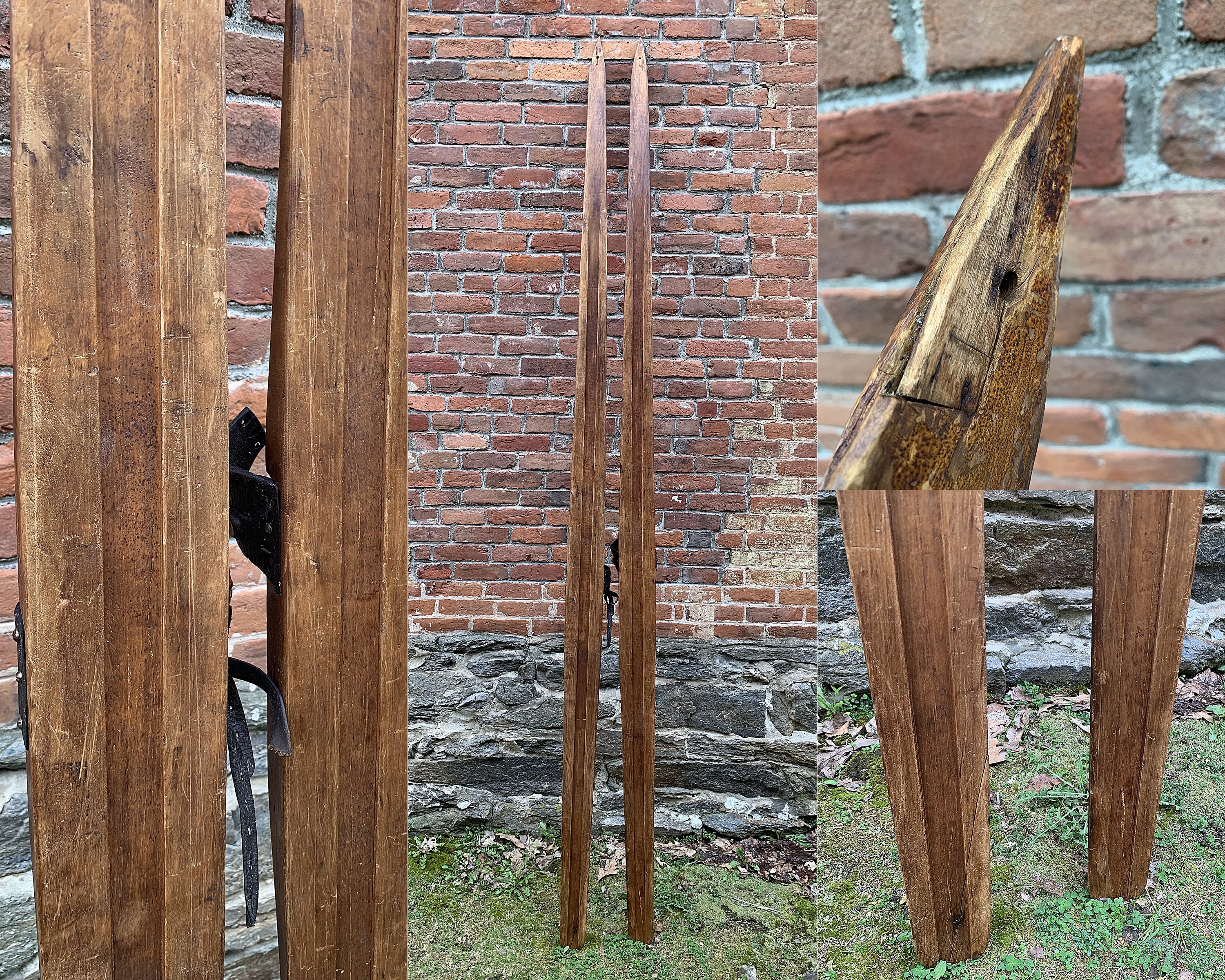 C.1890 Antique NORDIC Wooden Skis Original Authentic