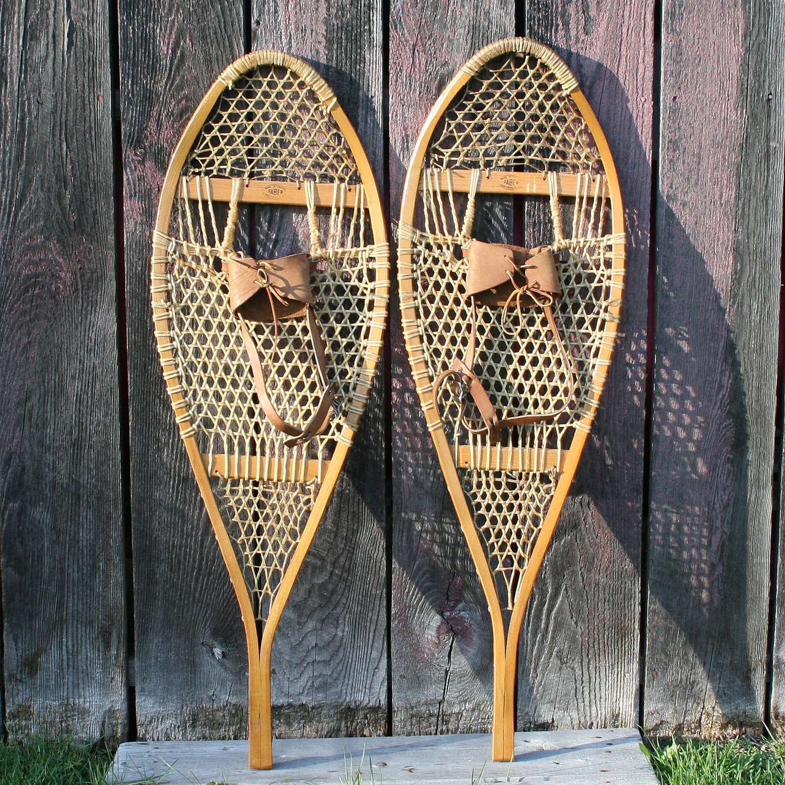 Vintage FABER WOODEN SNOWSHOES 14 x 42 Bearpaw Etsy