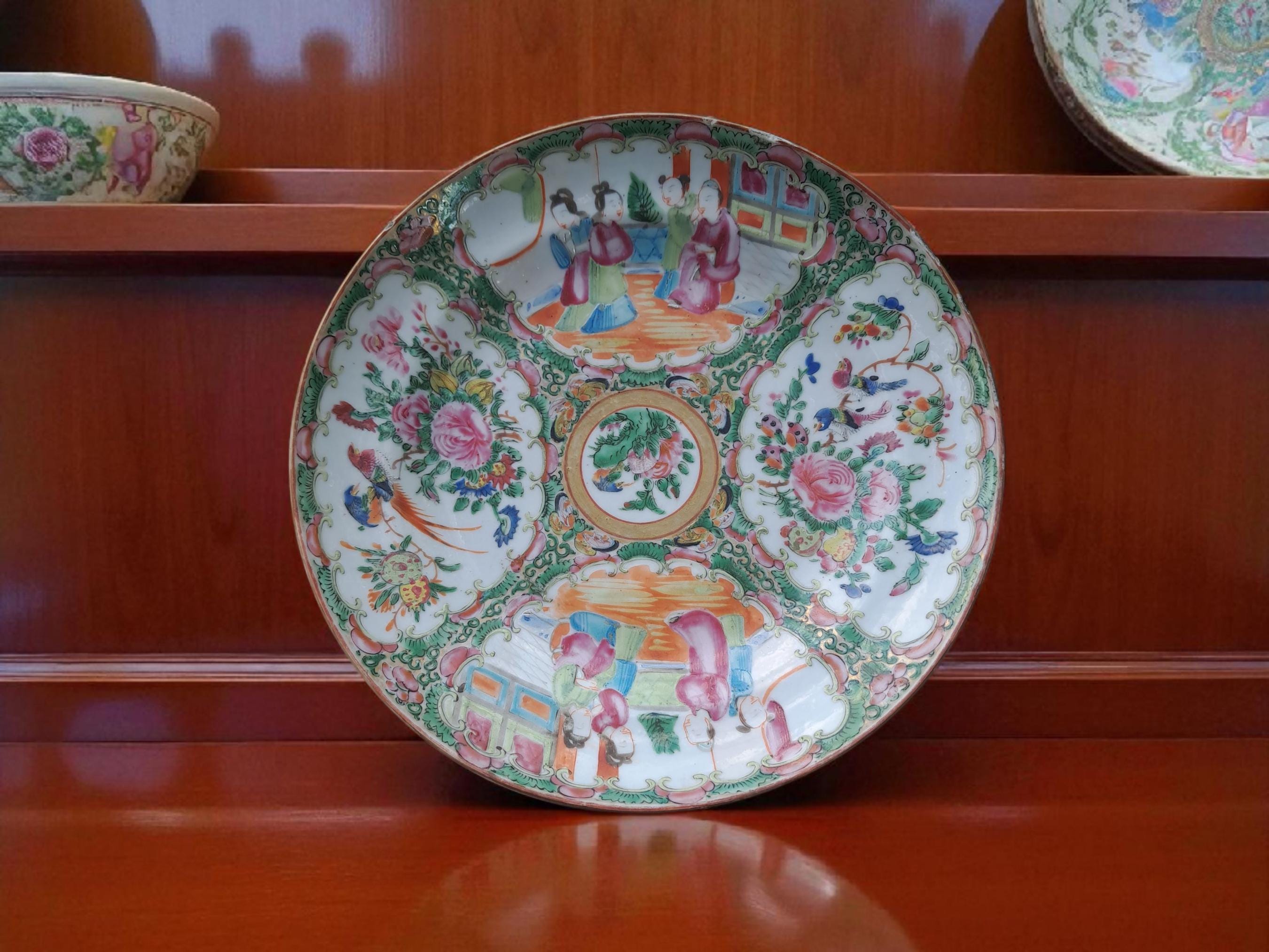 Chinese Rose Medallion Bowl - Etsy