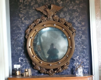 Stunning Antique Federal Style Convex Mirror