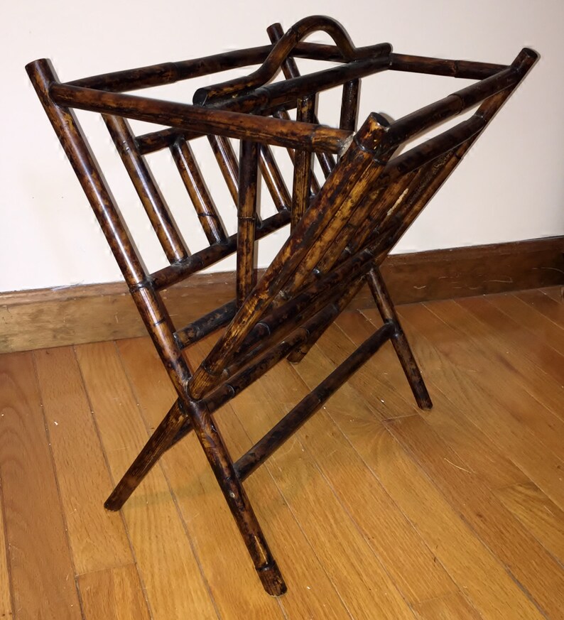 Vintage Midcentury Bamboo Magazine Rack C. 1950 Etsy