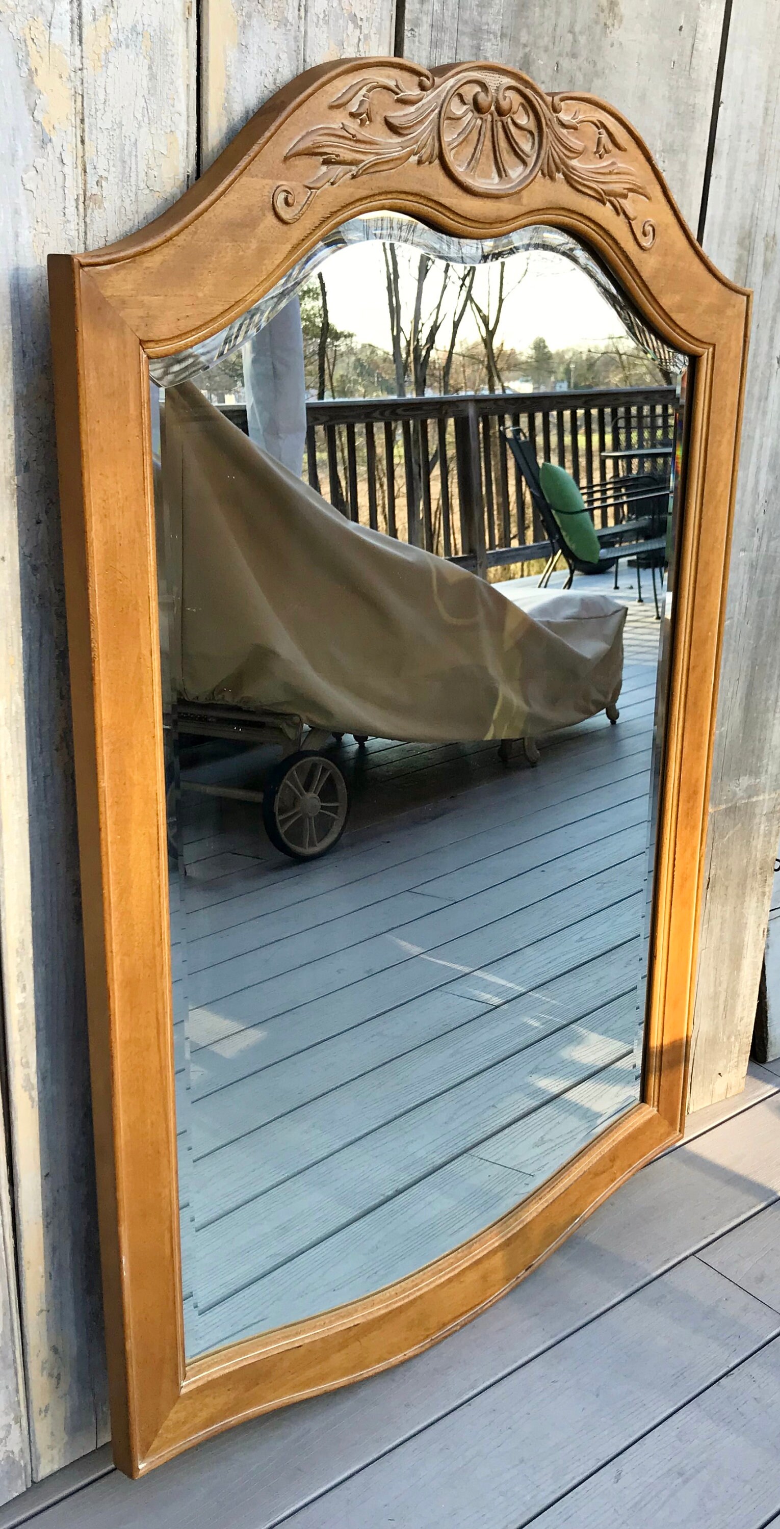 Ethan Allen Country French 48 Mirror 5240 Carved Birch Etsy