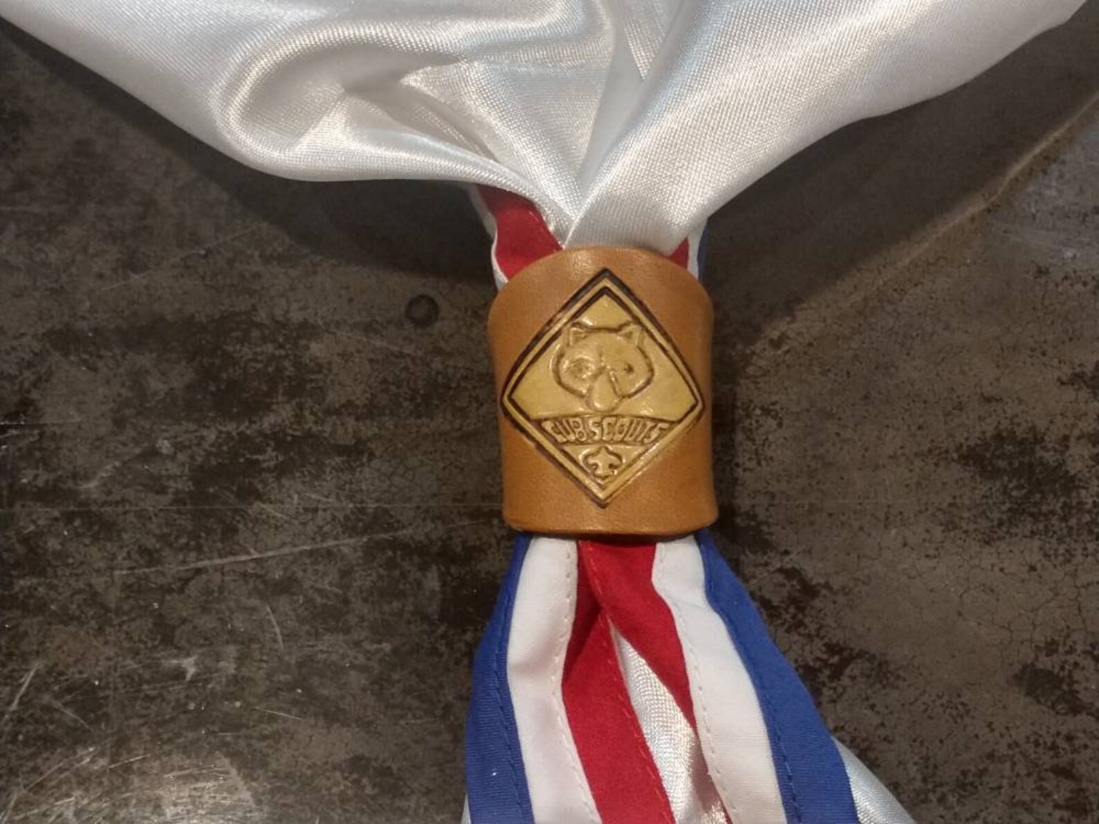 Hand tooled leather neckerchief slide Etsy