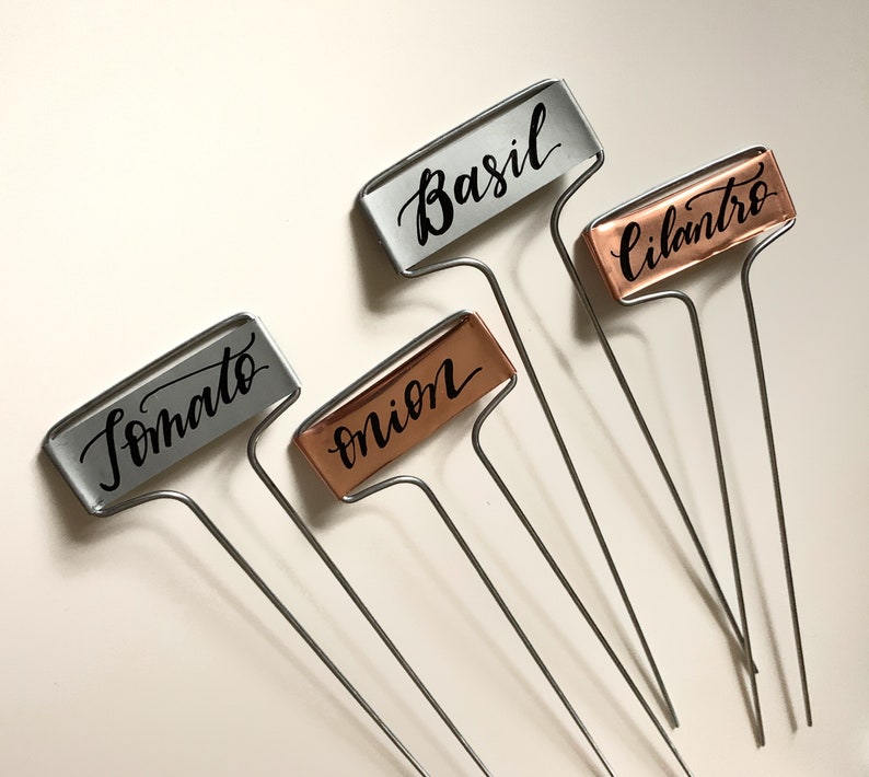 Personalized Handwritten Metal Garden Stakes Markers Labels Etsy