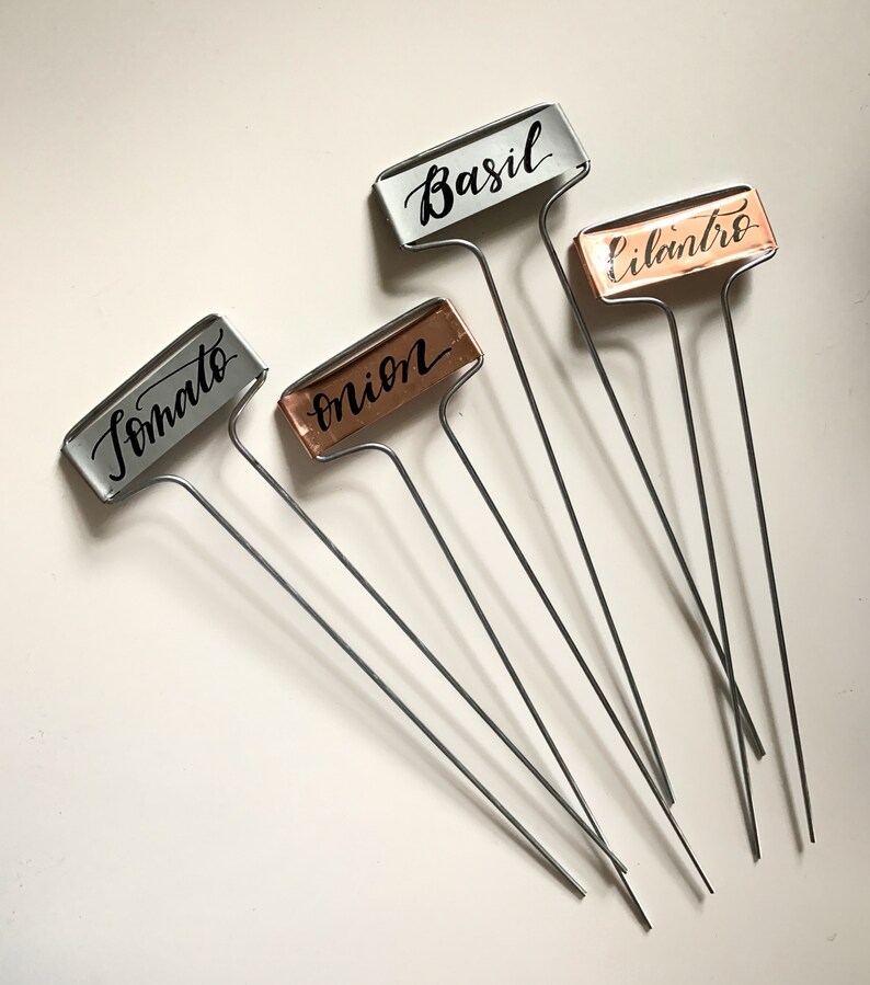 Personalized Handwritten Metal Garden Stakes Markers Labels Etsy