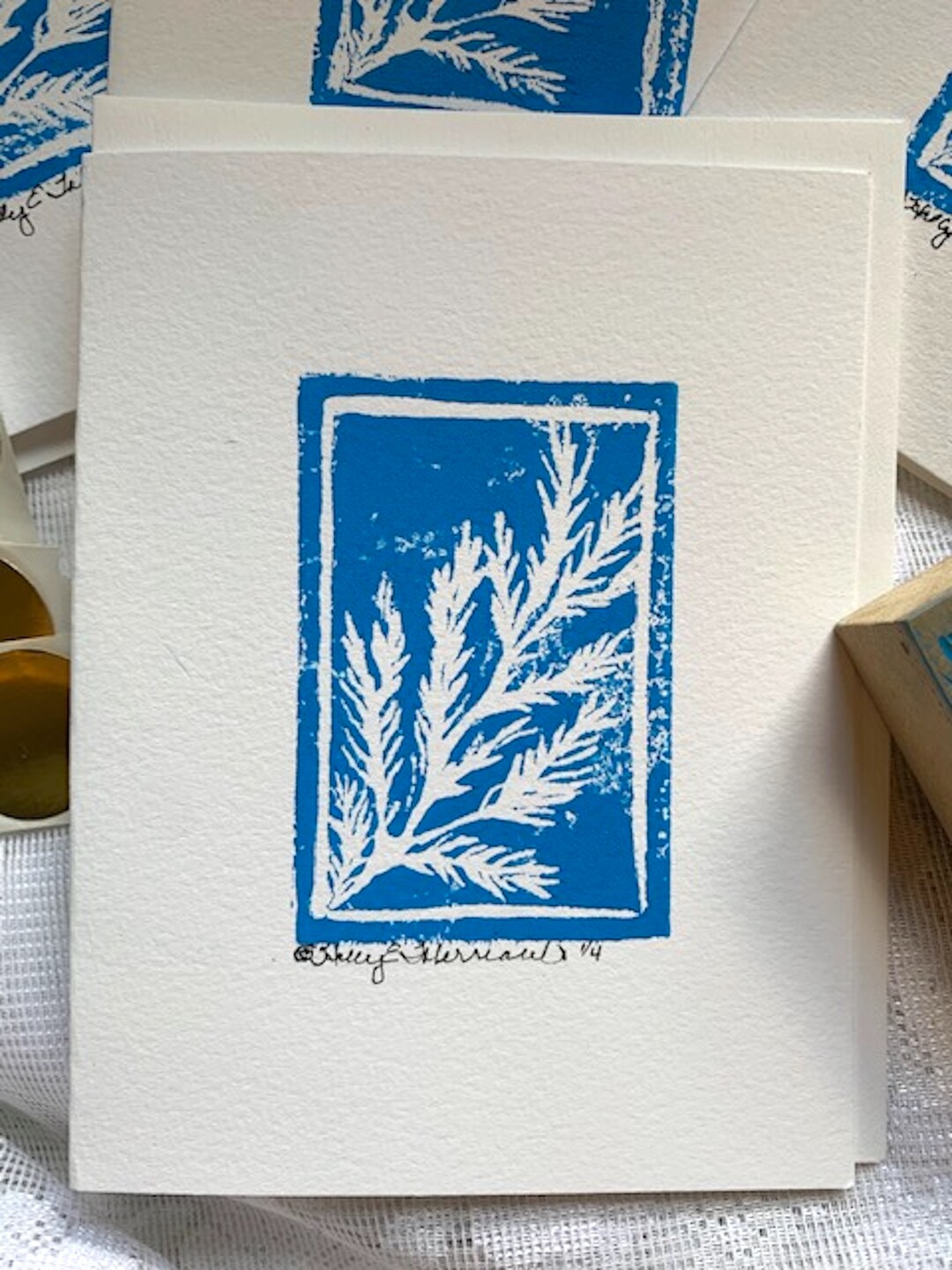 Linocut Notes Linocut Nature Hand Printed Blank Note Cards, Linocut Note Cards ...