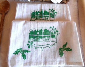 Holiday Tea Towel, Home and Living, Home Decor,  Kitchen and Dining, Kitchen Gift, Holiday Gift Towel