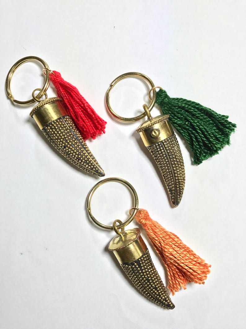 Dotted Tusk Horn Tassel Keychain image 4