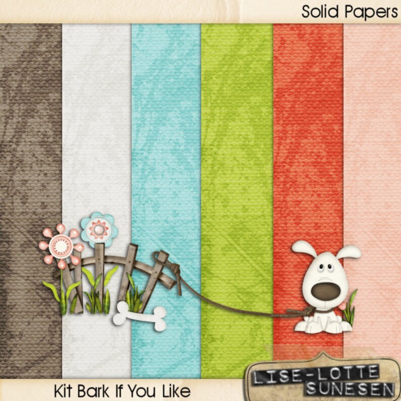 Digital Scrapbook Kit Dog Pattern Paper Puppy Scrapbook Etsy