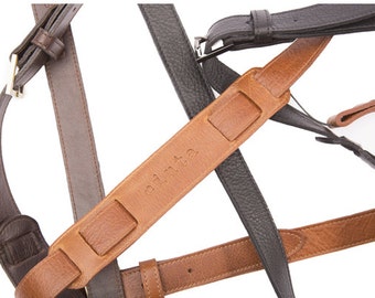 Artisan Leather Camera Strap, Vintage Look with belt buckle, perfect DSLR camera strap, made with genuine leather in the USA