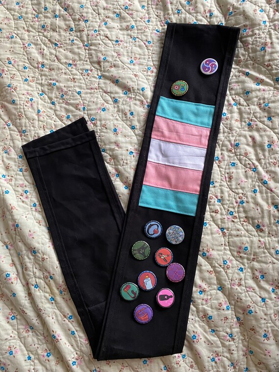Kink Scout Trans Flag Sash Black Adult Sizes - Etsy