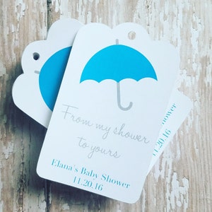 From My Shower to Yours Baby Shower Tag, Bridal Shower Tag, Tag with Umbrella, Gender Reveal Party, Wedding Shower, Thank You, Favour (073)