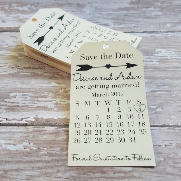 Save the Date Tag, Save the Date Notice, Wedding Tag, Bridal Shower Tag, We're getting married, Engagement Announcement, Calendar Tag, (041)