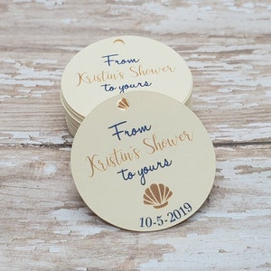 Wedding Shower Tag, Baby Shower Tag, From My Shower to yours, bath bomb, bath salts, shower, bridal shower, shower favors, nautical (059sh)