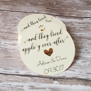 and they lived appley ever after, fall wedding tag, apple favor tag, caramel apple tag, wedding favor, wedding shower, bridal shower (238)