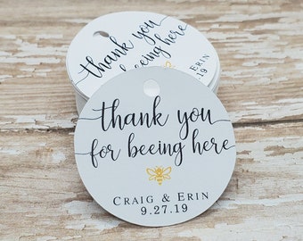 thank you for beeing here, honey tags, bridal shower favor, wedding favor, honey stick, wedding tag, coral, a sweet thank you (346BH)