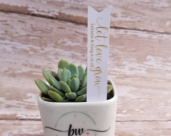 Let Love Grow Succulent Stake, Succulent Stake, Wedding Favor Plant Tag, Flag Tag, Plant Stake, Wedding Favor, Baby Shower, Plant (S13)