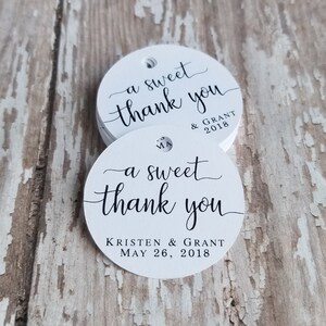A sweet thank you, thank  you tags, wedding shower tags, bridal shower, Wedding, baby shower, sweet treats, donut favor (301)