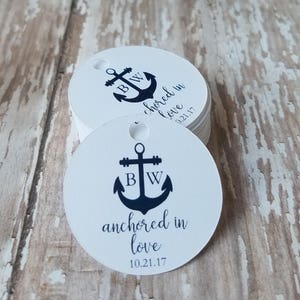 Anchored in Love, Nautical Wedding Tags, Anchor Bottle Opener Tags, Nautical Wedding Favors, Anchors, Nautical Wedding, Lake Wedding (244)