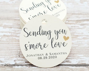 Sending you S'more Love, Smore Love, Winter Wedding, Winter Tags Fall Wedding, Smore Favor, Smore Bar, Smores, bridal shower (495)