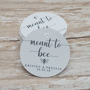 Meant to bee, honey tags, bridal shower favor, wedding favor, honey stick, wedding tag, coral, a sweet thank you 346B image 2