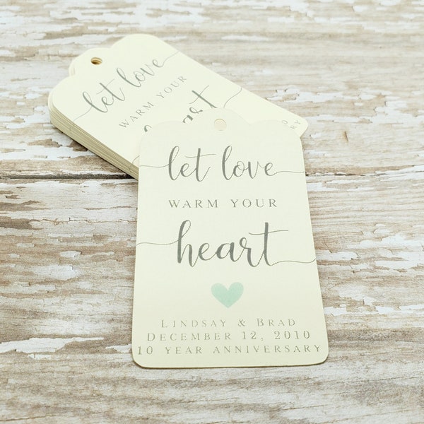 Let Love Warm Your Heart, Wedding Favor Tag, Winter Wedding Tag, Hand Warmer Favor, Fall Wedding, thank you tag, Autumn, fire starter (468)