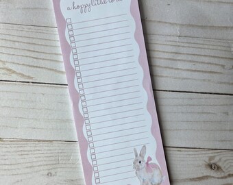 Cute Bunny | A hoppy little to do list | 3.5x9 Notepad | Custom Long Notepad | Personalized Note Pad (012)