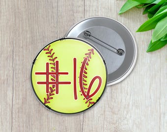 Personalized Softball Spirit Pin | Personalized Sports Button | Pinback Button | Game Day Spirit (024)
