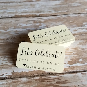 Boleto de bebida, Bueno para una bebida, boleto de bebida de boda, saludos, celebremos, estos en nosotros, ficha de bebida, bar de bodas, boleto de bar (304)