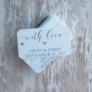 With Love, Elegant Rectangle Tag, Small Favor Tag, Wedding Tags, Bridal Shower Tag, Succulent Tag, Small Favor Tag, Baby Shower 262 image 1