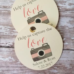 Help Us Capture the Love tags, disposable camera tags, wedding camera tags, bridal shower tag, baby shower tag, fun camera (C26)