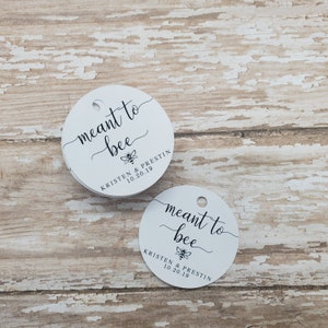 Meant to bee, honey tags, bridal shower favor, wedding favor, honey stick, wedding tag, coral, a sweet thank you 346B image 3