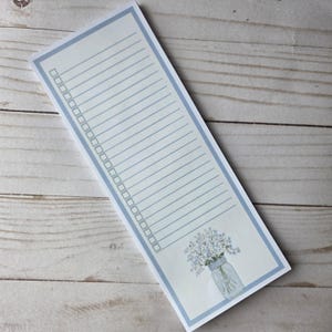 Słoik z kwiatami | Cottagecore | Notatnik 3,5 x 9 | Spersonalizowany długi notatnik | Spersonalizowany notatnik (014)