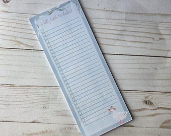 Silly Goose | A silly little to do list | 3.5x9 Notepad | Custom Long Notepad | Personalized Note Pad (010)