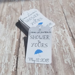 From my shower to yours, Bridal Shower Tag, Baby Shower blue, Wedding Shower, Umbrella Tag, Sugar Scrub Tag, Baby Shower Favor, Bridal (152)