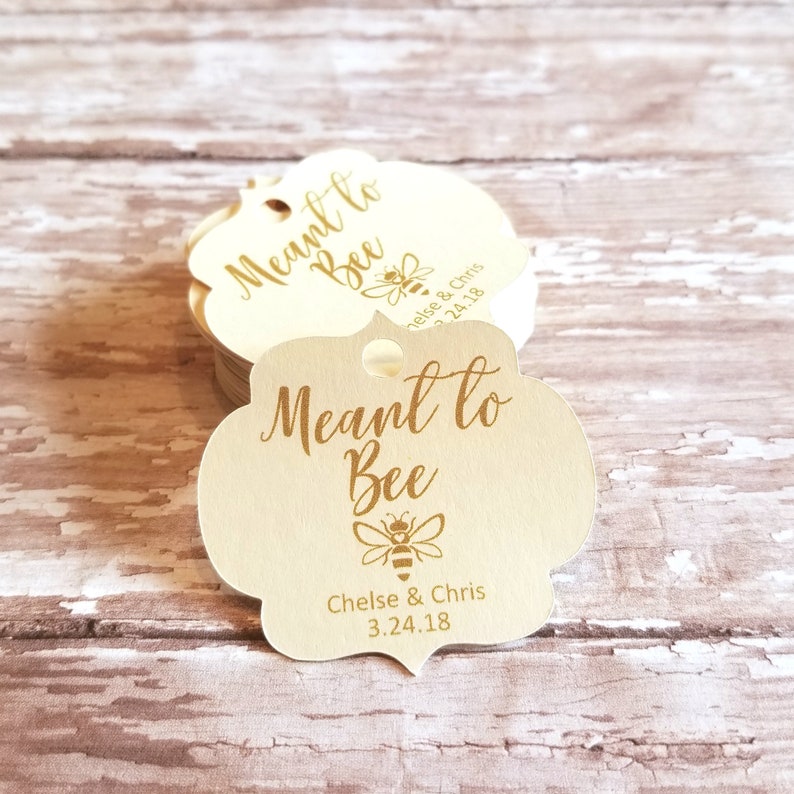 Meant to Bee, Wedding Tag, Honey Wedding Favor, Honey Bee, Meant to Be, Bridal Shower, Tag with Bee, Bees